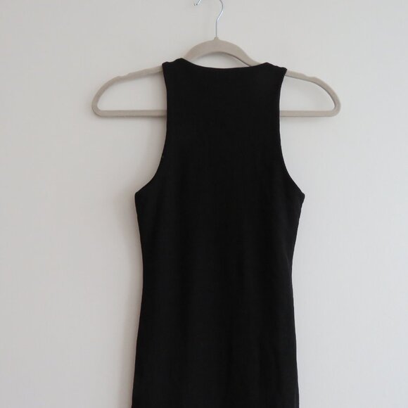 GOOD AMERICAN The Body Sculpted Midi Dress Black Minimalist Bodycon Size 0 / XS - Picture 7 of 12